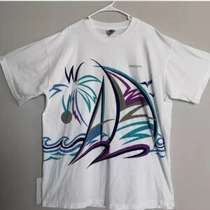 Vintage 1990’s men’s Baja Mexico XL-XXL Sail Boat Shirt single Y2k Ocean Waves